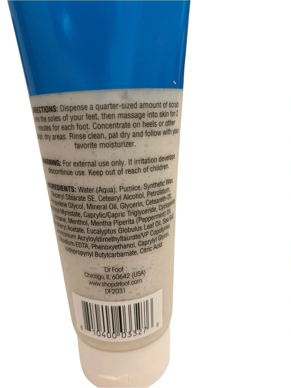NEW- Cooling Foot Scrub - Blue/White - Heavy Duty Exfoliator